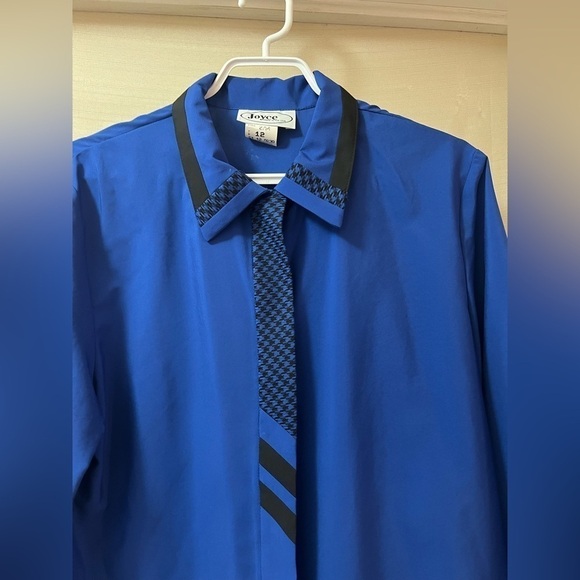 ⚫️ BOGO Vintage Joyce houndstooth detail women’s button up blouse size 12 - Picture 5 of 7